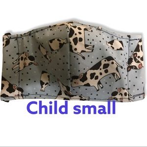Cow print child small cotton face mask